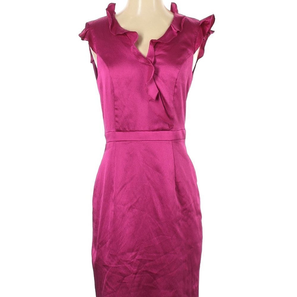 Zac Posen Z Spoke Textured Ruffle Trim Dress